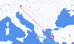 Vluchten van Klagenfurt naar Samos