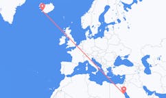 航班从埃及马萨阿拉姆市到雷克雅维克市，冰岛塞尔