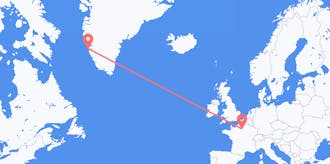 出发地 法国目的地 格陵兰的航班