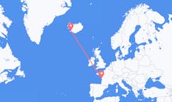 Flyg från La Rochelle, Frankrike till Reykjavik, Island