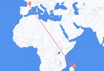 Flyrejser fra Toamasina, Madagaskar til Toulouse, Frankrig