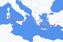 Fly fra Kastellorizo til Cagliari