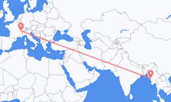 Flyg från Ann, Myanmar (Burma) till Genève, Schweiz