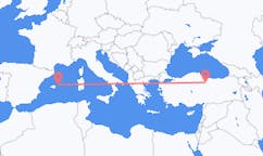 Flyrejser fra Tokat, Tyrkiet til Mahon, Spanien
