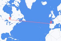 เที่ยวบิน จาก ทิมมินส์, แคนาดา ถึงซานติอาโก เดล มอนเต, สเปน