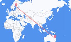 Flyrejser fra Biloela, Australien til Tampere, Finland