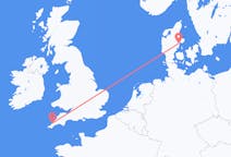 Flights from Newquay, England to Aarhus, Denmark