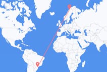 Flyrejser fra Curitiba, Brasilien til Narvik, Norge