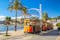 Photo of the famous orange tram runs from Soller to Port de Soller, Mallorca, Spain.
