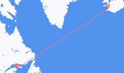 Voli dalla città di Gaspé, il Canada alla città di Reykjavik, l'Islanda