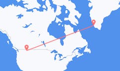 米国のカリスペルから、グリーンランドのパーミウトまでのフライト