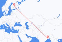 Vluchten van Calcutta, India naar Kuopio, Finland