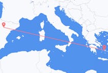出发地 希腊出发地 Paros目的地 西班牙萨拉戈萨的航班