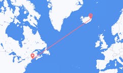 Flyrejser fra Rockland, USA til Egilsstaðir, Island