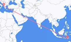 Flyrejser fra Kupang, Indonesien til Korfu, Grækenland