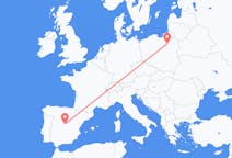 Flyg från Madrid, Spanien till Szymany, Szczytno län, Polen
