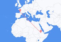 Flüge von Gonder, Äthiopien nach Bordeaux, Frankreich