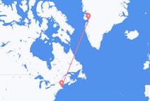 来自美国出发地 波士顿目的地 格陵兰伊卢利萨特的航班