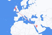 Vluchten van Medina, Benevento, Saoedi-Arabië naar Dublin, Ierland