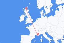 Flyg från Inverness, Skottland till Toulon, Frankrike