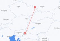 捷克出发地 俄斯特拉发飞往捷克目的地 萨格勒布的航班