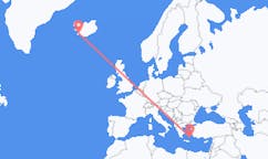 Flyreiser fra Astypalaia, Hellas til Reykjavík, Island