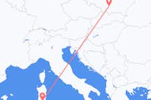 Flyg från Cagliari, Italien till Krakow, Polen