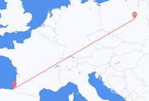 Flyg från Warszawa, Polen till Biarritz, Frankrike