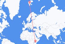 Flyg från Lake Manyara, Tanzania till Svalbard, Svalbard och Jan Mayen