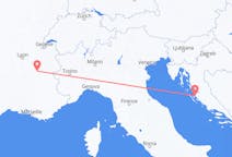 Flyg från Grenoble, Frankrike till Zadar, Kroatien