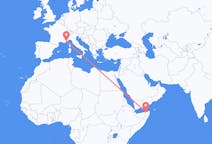 Flyg från Bosaso, Somalia till Nice, Frankrike