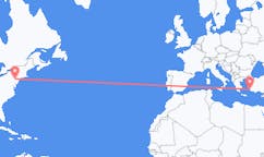 Loty z Allentown, Stany Zjednoczone do Bodrum, Turcja