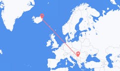 航班从塞尔维亚贝尔格莱德市到埃伊尔斯塔济市，冰岛塞尔