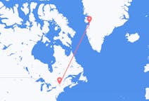 Loty z Montreal, Kanada do Ilulissatu, Grenlandia