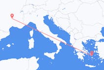 Flyreiser fra Le Puy-en-Velay, Frankrike, til Mykonos, Frankrike